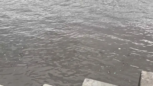 Video thumbnail for UK: Footage captures UK’s iconic Thames River with brown color.
