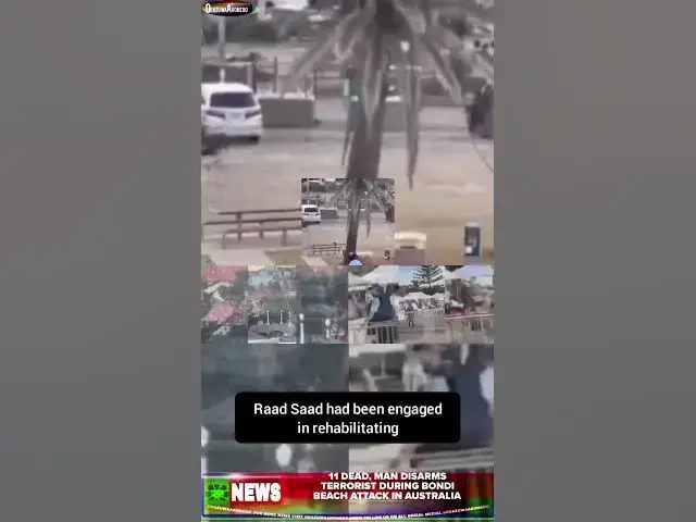 Video thumbnail for 11 Dead, Man Disarms Terrorist During Bondi Beach Attack In Australia