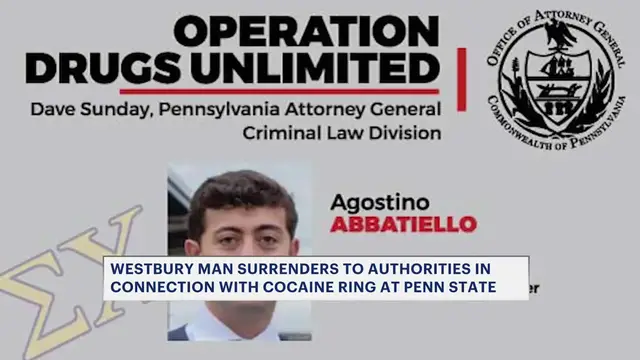 Video thumbnail for Westbury man accused of leading Penn State cocaine ring turns himself in