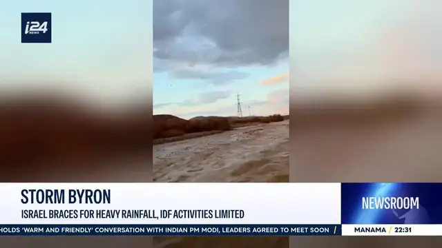 Video thumbnail for Storm Byron: Israel braces for heavy rainfall, IDF activities limited