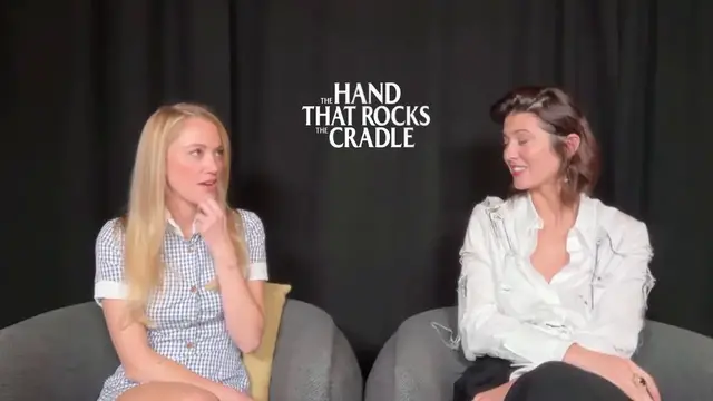 'Video thumbnail for 'Hand That Rocks the Cradle' Stars Mary Elizabeth Winstead and Maika Monroe Are Proud Scream Queens'