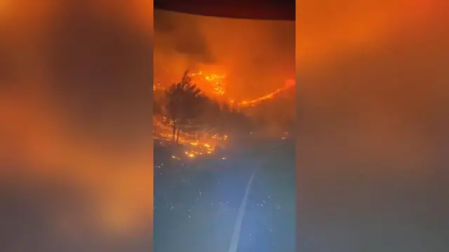 Video thumbnail for Croatia: Firefighters battle wildfire in Croatia's Lokva Rogoznica.