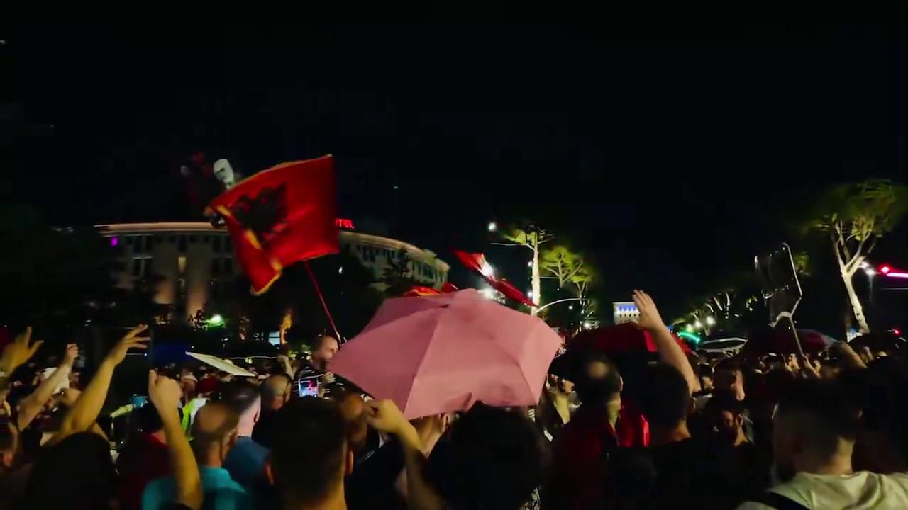 Video thumbnail for Albania: Mass Protests in Tirana Against Kushner Resort in Vjosa-Narta Reserve.
