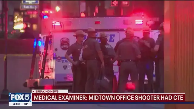 'Video thumbnail for Midtown mass shooter had CTE; delegates walk out on Netanyahu | FOX 5 News Block'