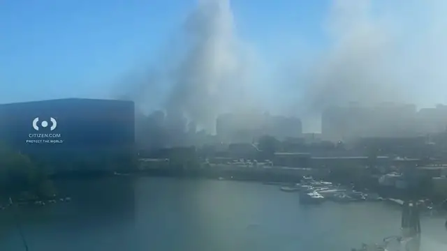 Video thumbnail for Heavy smoke billows over Coney Island as firefighters battle blaze