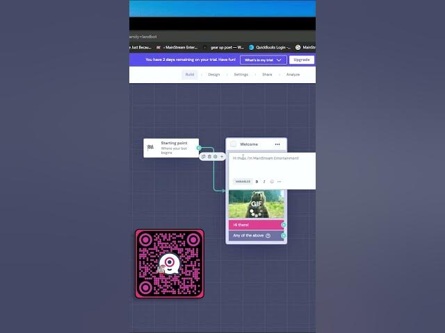 Video thumbnail for build a custom branded lead generating chatbot landbot 20sec #qrcode #conversationalai