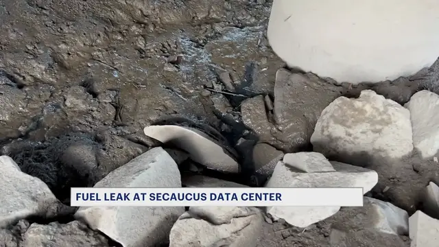 Video thumbnail for Data center fuel leak sends diesel into creek connected to Hackensack River