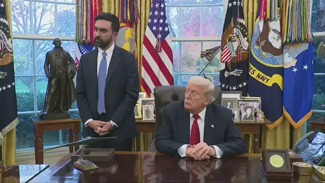 Video thumbnail for Mamdani, Trump on ICE agents in New York City