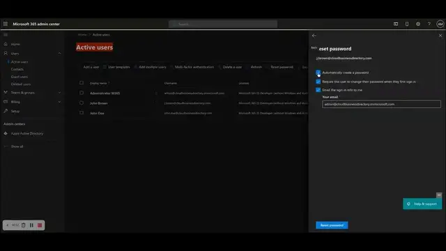 Video thumbnail for How to reset the password of a Microsoft 365 user in the Admin Center
