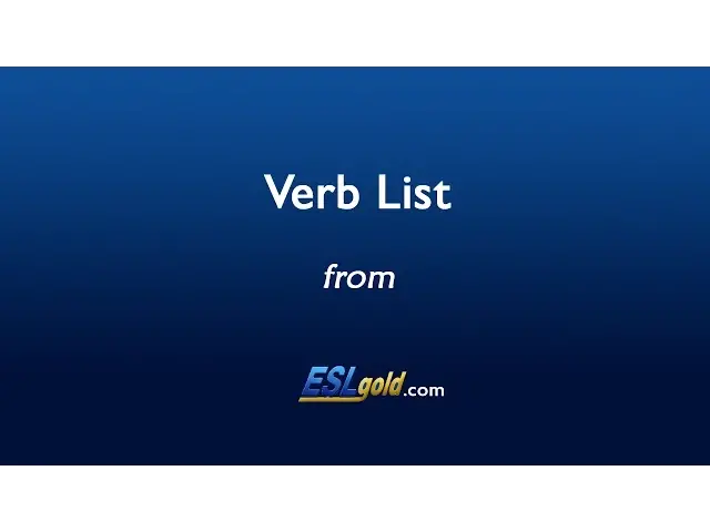 Video thumbnail for Free English Lessons:  Verb List