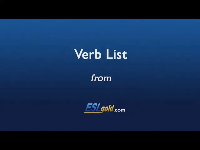 Video thumbnail for Free English Lessons:  Verb List