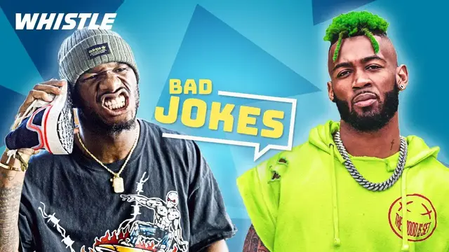 'Video thumbnail for Football Players Tell BAD Jokes!  | Ft. Jalen Mills & Deion Jones'