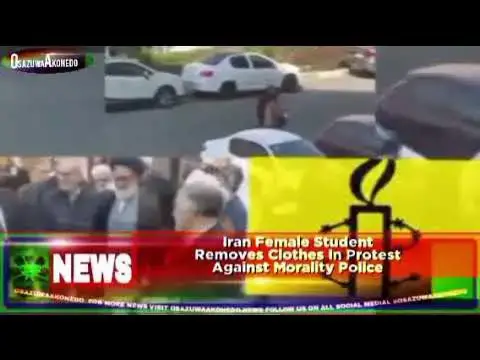 Video thumbnail for Iran Female Student Removes Clothes In Protest Against Morality Police