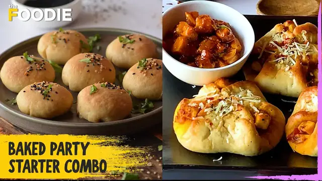 Video thumbnail for Baked Party Starter Combo | Dominos Style Pizza Parcel | Garlic Naan Bombs | Quick & Easy Recipe