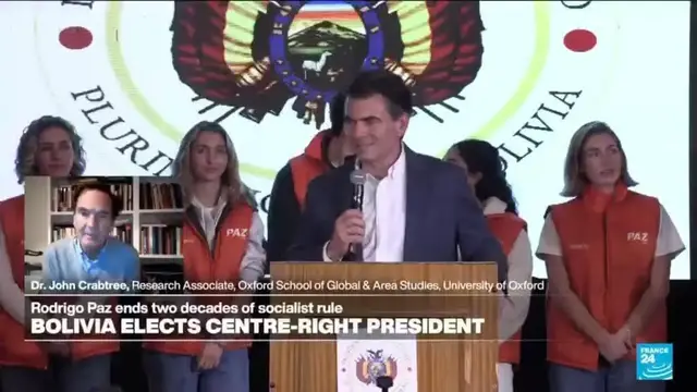 'Video thumbnail for Bolivia turns page on Socialist era, elects great-nephew of 1952 revolution leader'