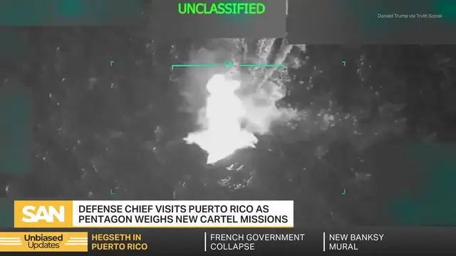'Video thumbnail for Hegseth visits Puerto Rico as Pentagon considers new cartel missions'