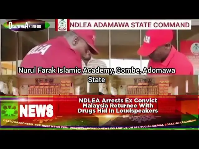 Video thumbnail for NDLEA Arrests Ex Convict Malaysia Returnee With Drugs Hid In Loudspeakers