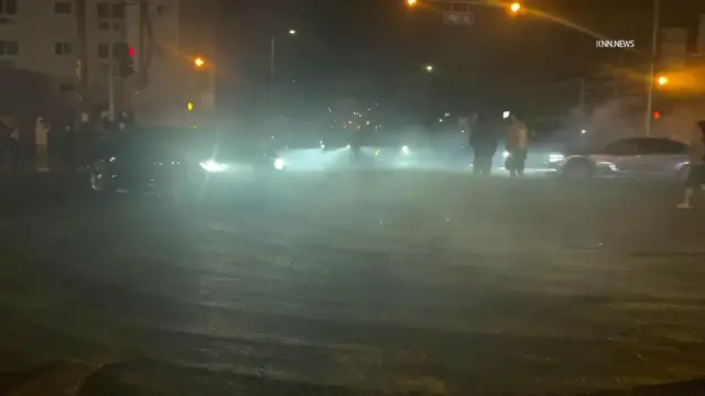 Video thumbnail for US, Los Angeles: Exposition Park Street Takeover Disrupts Traffic.