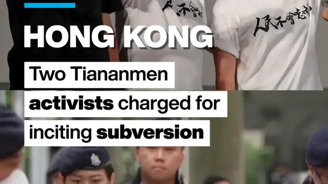 Video thumbnail for Two organisers of Hong Kong's Tiananmen vigils charged for inciting subversion