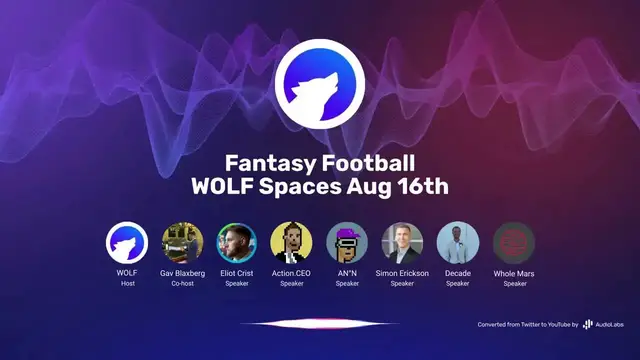 'Video thumbnail for Fantasy Football | WOLF Spaces Aug 16th'