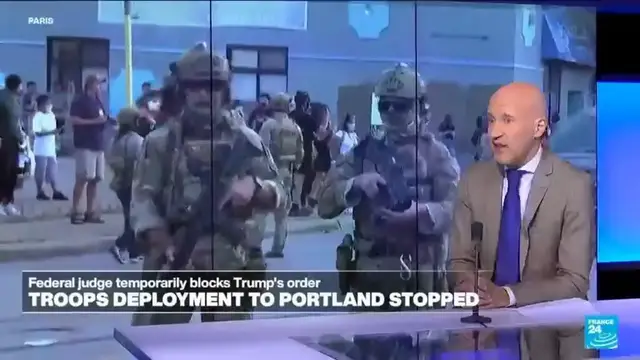 'Video thumbnail for US Judge temporarily blocks Trump administration from deploying troops in Portland'