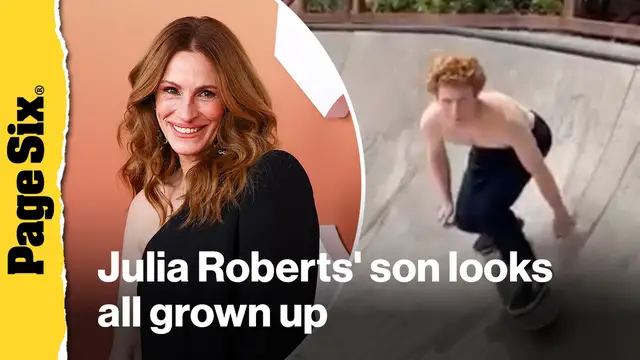 'Video thumbnail for Julia Roberts' son Phinnaeus, 20, looks all grown up in rare video'