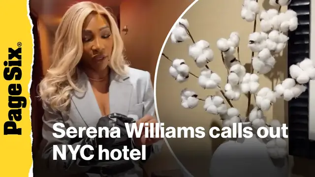 'Video thumbnail for Serena Williams calls out NYC hotel's cotton plant decoration'