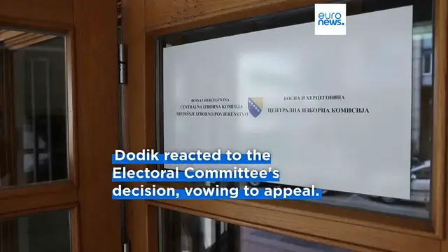 'Video thumbnail for Electoral authorities strip Bosnian Serb leader Milorad Dodik of presidency after court ban'