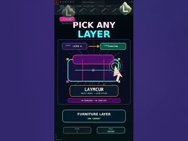 Video thumbnail for Set Any AutoCAD Layer Current Without Searching the List