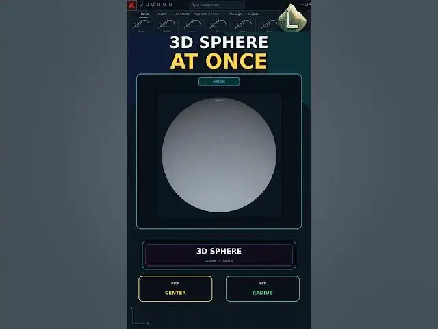 Video thumbnail for Make a 3D Sphere in AutoCAD with SPHERE