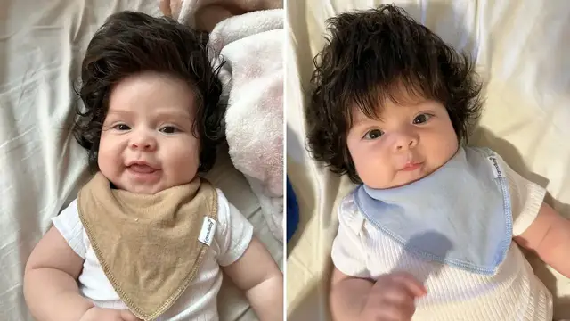 'Video thumbnail for Baby Goes Viral Due To Incredible Head Of Hair'