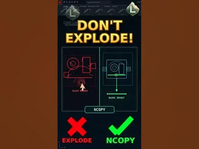 Video thumbnail for Stop Exploding AutoCAD Blocks! Use NCOPY