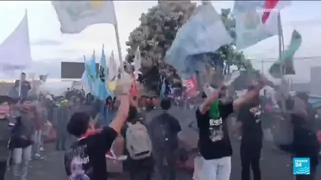 'Video thumbnail for Thousands protest in Indonesia as military deployed in capital'