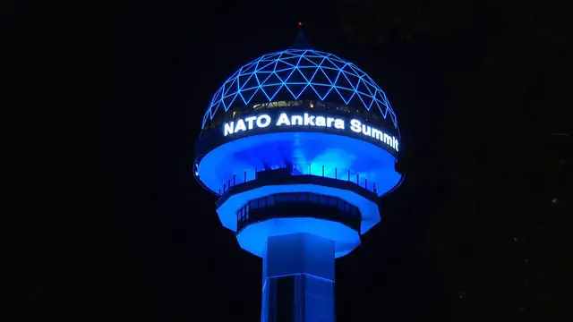 Video thumbnail for Türkiye: Ankara prepares for NATO Summit with Atakule illumination.