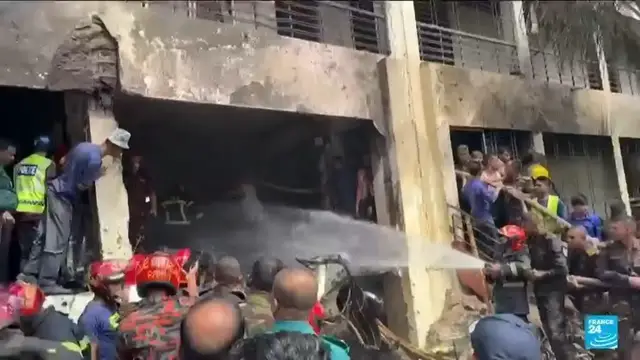 Video thumbnail for Bangladesh plane crash kills at least 27, including 25 children