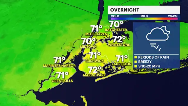 Video thumbnail for STORM WATCH: Periods of rain across Brooklyn through early Monday morning