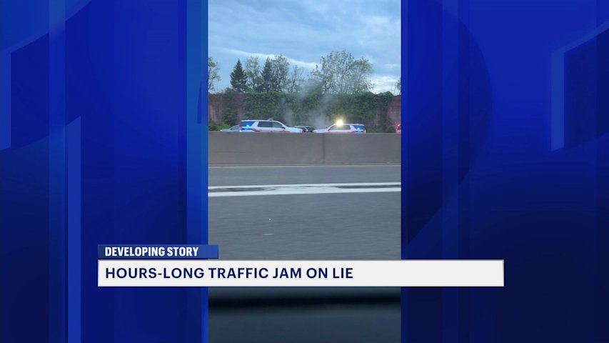 Video thumbnail for Drivers faced with hours-long traffic jam on Long Island Expressway