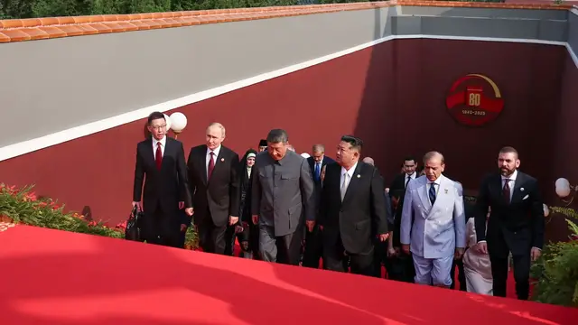 'Video thumbnail for Xi, Putin and Kim seen together for first time at China parade'
