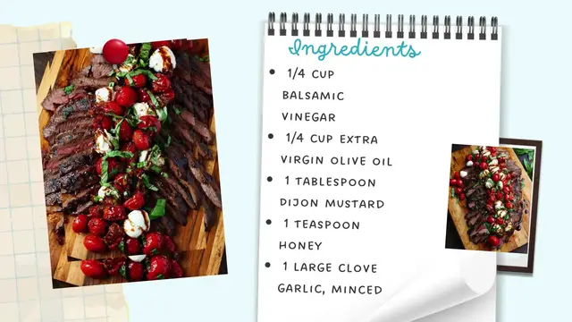 Video thumbnail for Grilled Flank Steak with Balsamic Caprese Twist – Juicy, Fresh & Bursting with Flavor