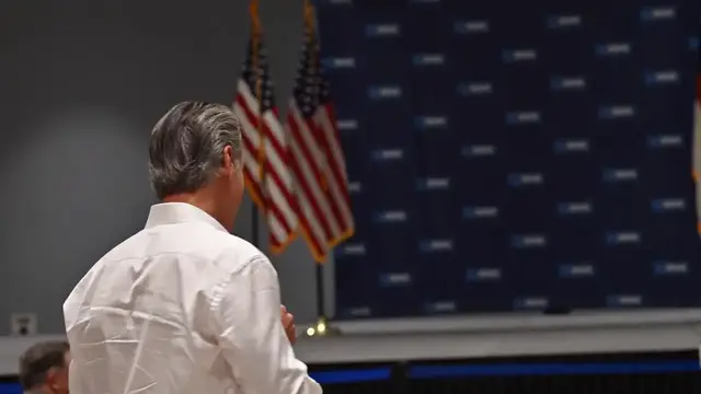 Video thumbnail for US: California Governor Newsom rallies voters at North Carolina Labor Day event.