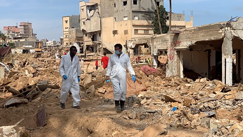 Video thumbnail for Libya presses on rebuilding flood-ravaged Derna but trauma persists