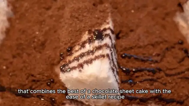 'Video thumbnail for Gooey Chocolate Sheet Cake Skillet'