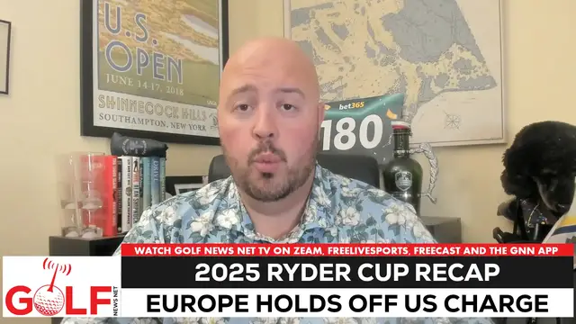'Video thumbnail for Europe survives US charge to win 2025 Ryder Cup'
