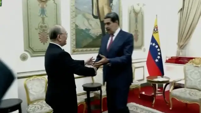 Video thumbnail for Video of Venezuela's Maduro released hours before 'capture'