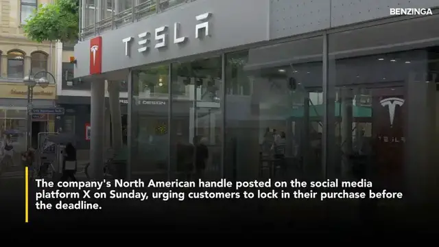 'Video thumbnail for Elon Musk's Tesla Urges Buyers To Lock In Orders Before September 30 $7,500 EV Credit Cutoff'