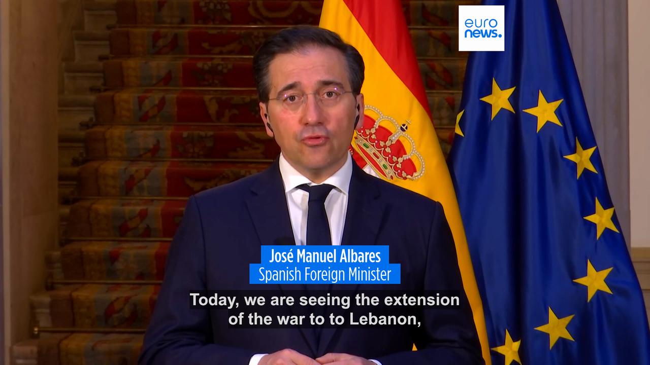 Video thumbnail for Spain's FM says 'unilateral' US-Israeli attack on Iran not backed by international law