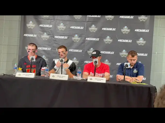 Video thumbnail for Post Game - Maryland Lacrosse meets with the media after their 2024 National Championship Game loss