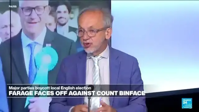 Video thumbnail for Farage face off against Count Binface: "He's been the subject to many jokes in the UK"