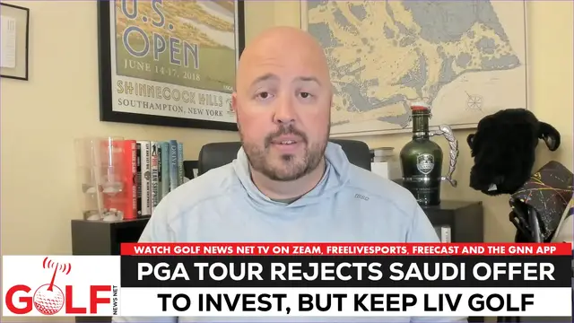 'Video thumbnail for PGA Tour rejects Saudi investment if LIV Golf still exists'