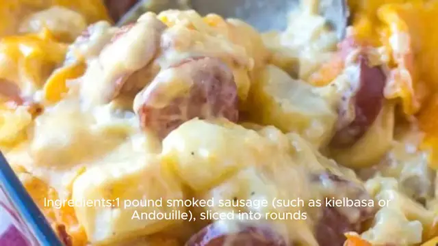 Video thumbnail for Cheese, Potato, and Smoked Sausage Casserole Recipe